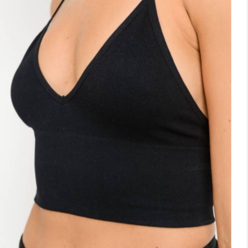 Black Seamless Camisole Bra